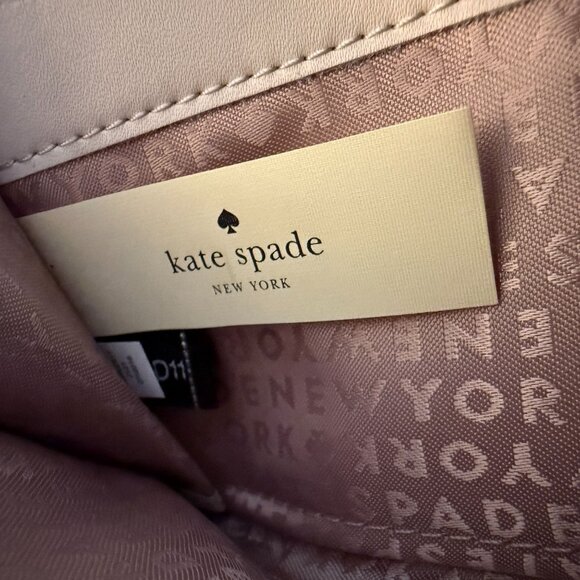 Kate Spade Penn Place Embossed Neda Leather Zip Around Wallet Cream Money Holder - Picture 9 of 13